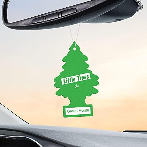 LITTLE TREES Car Air Freshener | Hanging Tree Provides Long Lasting Scent for Auto and Home | Green Apple 24 Air Fresheners