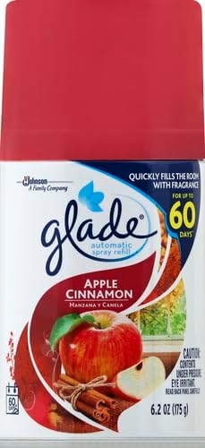 Glade Automatic Spray Refill Air Freshener for Home and Bathroom Apple Cinnamon 6.2 Oz (Pack of 4)