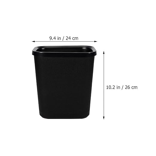PRETYZOOM Small Plastic Trash can - 2 Gallon Trash can Space-Efficient Slim Garbage Bin Matte Black for Office Bedroom Kitchen Bathroom
