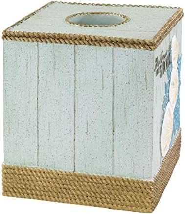 Avanti Linens - Tissue Box Cover Guest Bathroom Essentials Beach Inspired Home Decor (Beachcomber Collection)