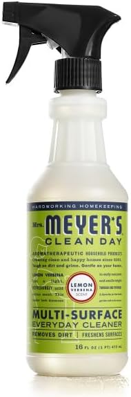 Mrs. MEYER'S CLEAN DAY Lemon Verbena Scent Foaming Hand Soap 10 Fl Oz Multi-Surface Cleaner 16 Fl Oz Dish Soap 16 Fl Oz (Variety Pack)