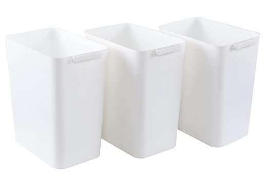 4.5 Gallon Plastic Waste Basket Small Deskside Wastebasket Trash Can for Office Bathroom Bedroom Kitchen 3 Packs