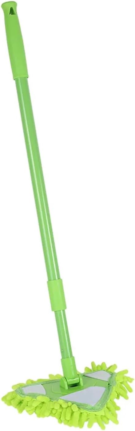 Telescopic Triangle Mop Adjustable Cleaning Household Ceiling Floor Washing Brush Tiles Walls Clean Tools Supplies(Green)