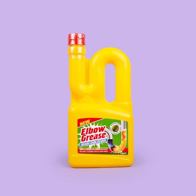 Elbow Grease Drain/Sink Unblocker - Heavy Duty Cleaner- Quickly and Easily Remove Sinks Baths Showers Blockage – All-in-One Drain Unblocking Kit(Elbow Grease Drain Unblocker Liquid-PK03)
