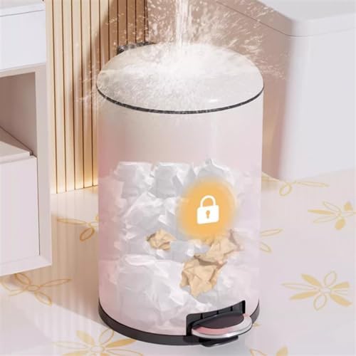 Compost bin Kitchen/Garbage Tall Trash can for Home Kitchen Large Large Capacity Living Room Light Luxury with lid pop-up lid Seam Creative Paper Basket Step Trash can(Deep Green)