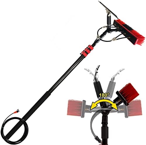 Telescopic Glass Cleaning Brush6M-10.8M Window Cleaning Pole Outdoor Window Cleaner Kit Water/Hose Fed Pole Window Cleaning Brush Equipment Cleaning Photovoltaic and