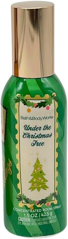 Bath &amp Body Works WINTER HOLIDAY Scents – UNDER THE CHRISTMAS TREE MRS. CLAUS’ COCKTAIL and ICED GINGER SNAP Concentrated Room Spray 3pc Gift Sets 1.5oz w/ 30-In Christmas-Themed Puppy Burlap Rib