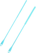 2 Pcs Silicone Straw Brush 9.4 Inch Bottle Straw Brushes Blue (6mm+8mm)