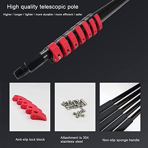 Glass Cleaning Brush Home Water Fed Telescopic Pole Kit Solar Panel Brush Rotating for Photovoltaic PanelExtendable Window Cleaner Water Fed Solar Panel Cleaning Brush Shower Squeegee with