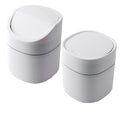 CHILDWEET 2pcs Mini Trash Can with Lid Wear-Resistant Plastic Desktop Wastebasket for Kitchen Office Bedroom Stylish Small Garbage Bin for Easy Clean-up