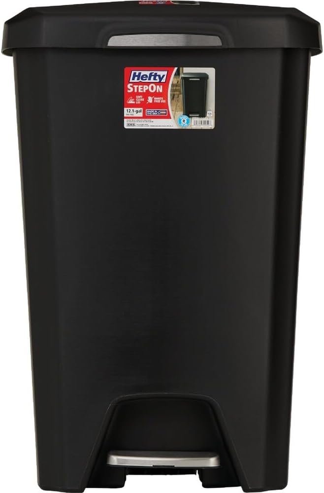 Home Logic Step-On Wastebasket - Black (52 qt.)