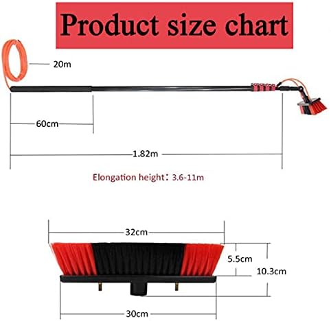 Window Washing Kit with 3.6-11M Extension Pole Multi-Purpose Photovoltaic Panel Cleaning Tool Water Spray Brush for Photovoltaic Solar Panels is The