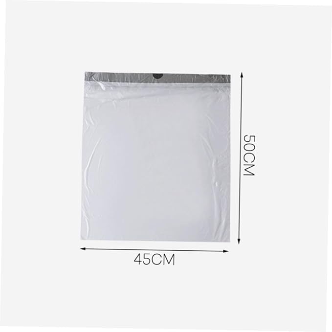 VILLCASE Disposable Drawstring Trash Bags 90pcs Portable Rubbish Bags with Handles Gray and White Color Mixed Suitable for Kitchen and Bathroom Waste Disposal Random Color