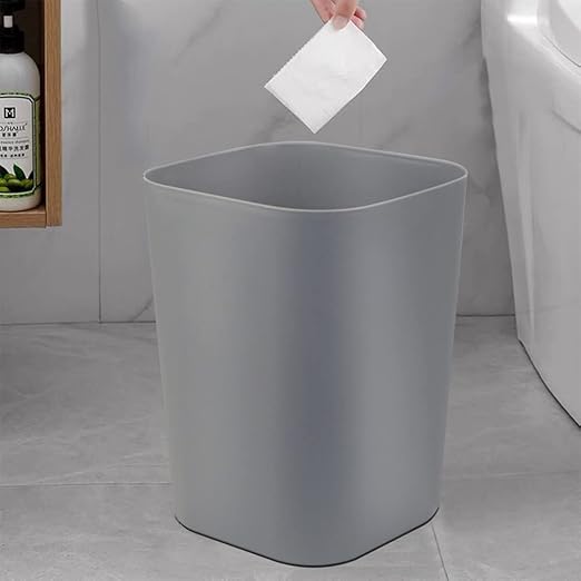 Besli 2 Gallon Small Trash Can Garbage Can Wastebasket for Bathroom Bedroom Kitchen OfficePack of 3 (Gray)