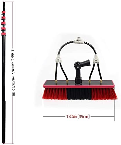 Extendable Window Cleaning Pole Kit with Solar Panel Brush - Professional Water Fed Washer System for Effortless Reach &amp High-Efficiency Glass Cleaning