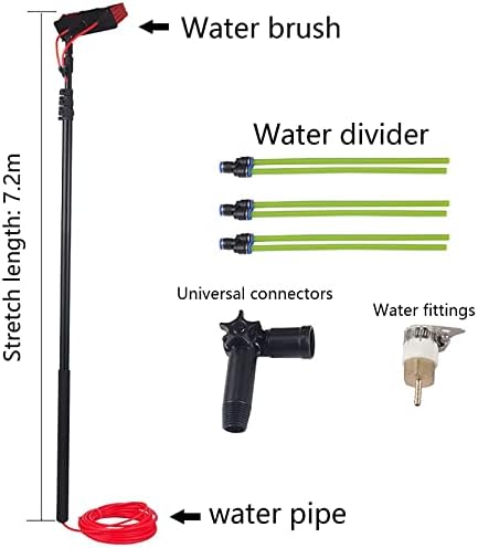 Telescopic Water Fed Glass Cleaning Brush - 30Cm Window Cleaning Pole Tool for Solar Panel &amp Photovoltaic Cleaning - Efficient Lightweight &amp Durable Brush