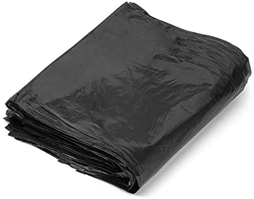 Aluf Plastics 55-60 Gallon 1 MIL Black Heavy Duty Garbage Bags - 38 x 58 - Pack of 100 - For Contractor Industrial Healthcare &amp Municipal