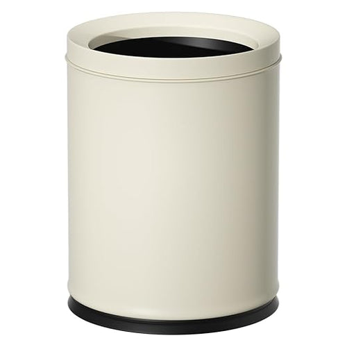 12L/3.1GAL White Bathroom Trash Can Without Lid Small Wastebasket for OfficeMetal Garbage Can for BedroomChildren's Room Powder RoomHotelBank (12L-White)