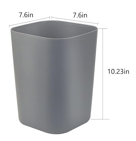 Besli 2 Gallon Small Trash Can Garbage Can Wastebasket for Bathroom Bedroom Kitchen OfficePack of 3 (Gray)