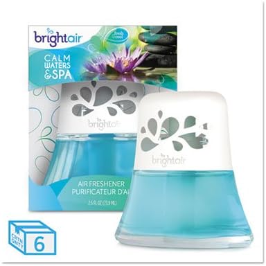 BRIGHT Air 900115CT Scented Oil Air Freshener Calm Waters and Spa Blue 2.5oz (Case of 6)