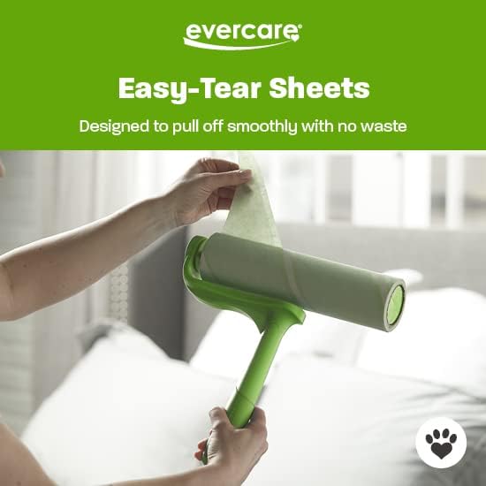 Evercare Ultra Sticky Pet Mega Lint Roller Value Pack Manual Clothes &amp Furniture Cleaner with Handle and 2 Refills 50 Sheets Each