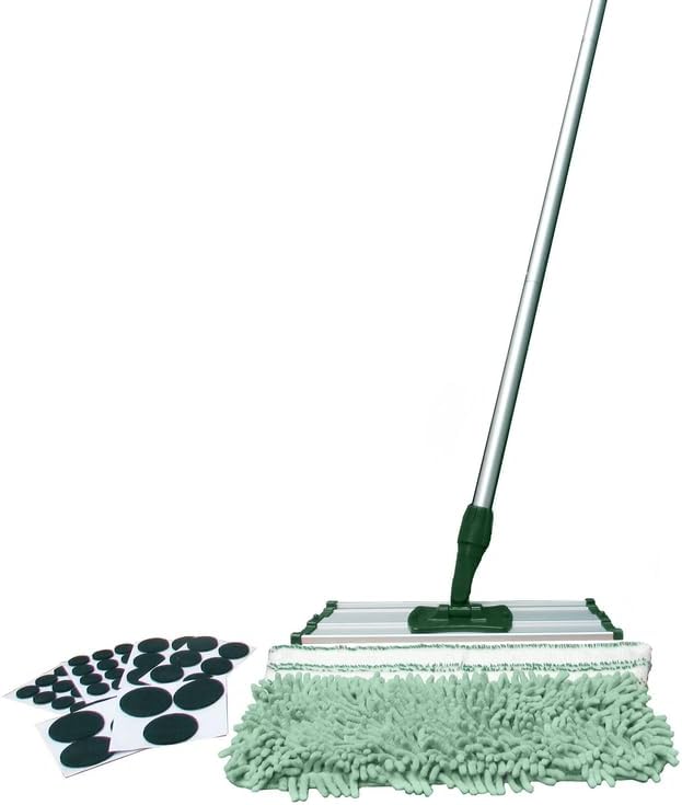 Fern 48 Floor Care Mop Kit – Microfiber Scrub Pad Chenille Sweeping Pad &amp 42 Felt Pads