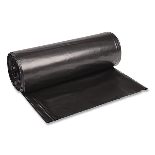 Boardwalk 523 Super Extra-Heavy Repro Can Liner 38x58 1.6 Mil 60gal Blk 10 Bags per Roll (Case of 10 Rolls)
