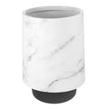 Ciieeo Marble Bathroom Trash Can - Plastic Waste Bin for Living Room - White Garbage Container