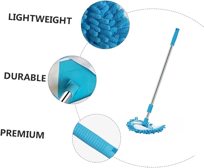 1Pc Triangular Mop Telescopic Rotatable Household Cleaning Mop Lightweight Design for Rotation Soft Absorbent Head Friends