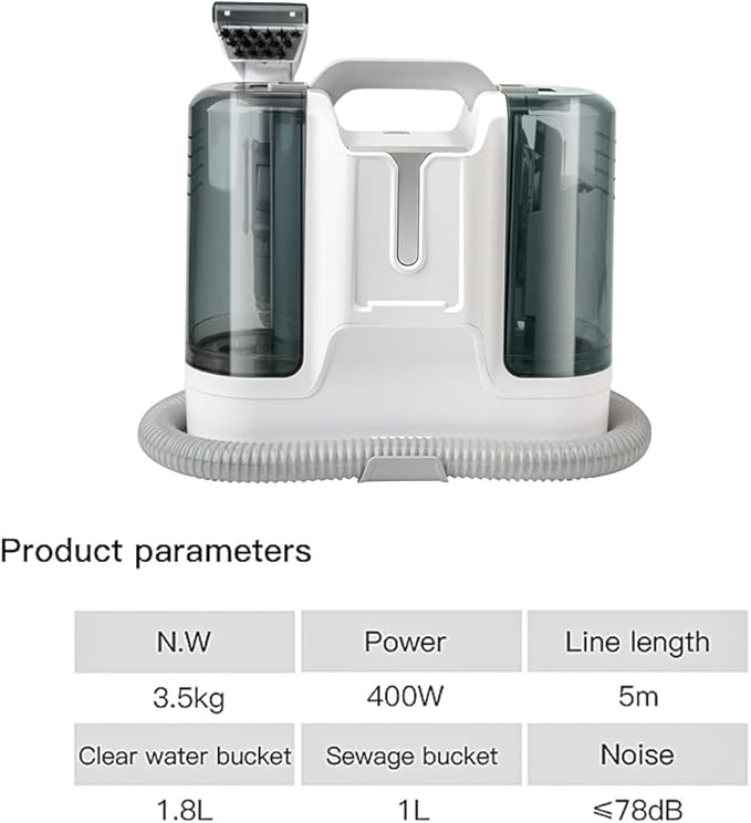 Portable Carpet Cleaner Machine Corded Lightweight Handheld Deep Cleaner Machine for Pet Stains Sofa Rug Mattress Car Seat and Curtain