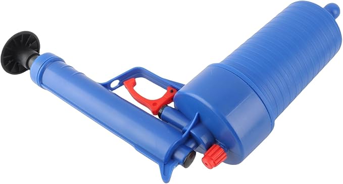 Air Power Drain High Pressure Drain Opener for Clogged Toilet Bathtub Sink Pipe Reusable Air Plunger Pump with 4 Suction Cups for Home Plumbing