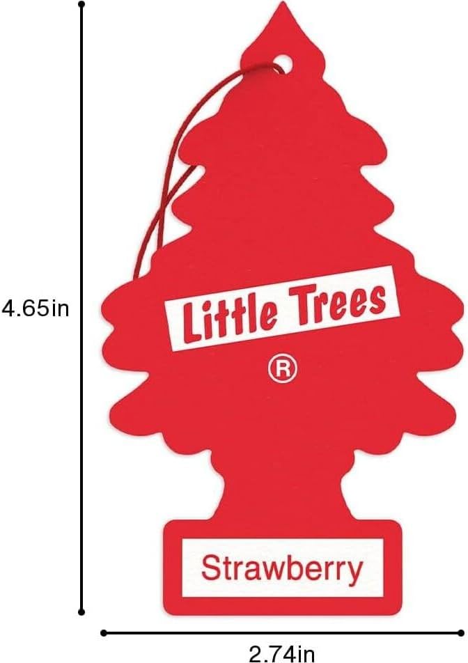 LITTLE TREES Car Air Freshener | Hanging Paper Tree for Home or Car | Strawberry | 24 Pack