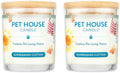 One Fur All Pet House Candle 2 Pack - Plant-Based/Soy - Clean Burning Scented Long Lasting Pet Odor Candle for Home - Sunwashed Cotton