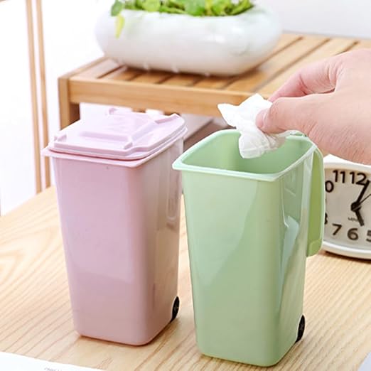 STOBAZA Multifunctional Small Desk Trash Can Mini Trash Cans for Desks Lid for Kitchen