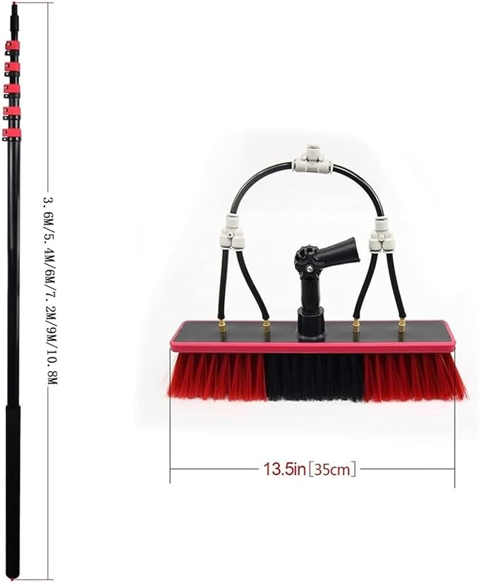Water Fed Pole Kit Water Fed Brush Length Water Fed Brush 20M Water Pipe Cleaning System Outdoor Window Cleaner Window Cleaning Tool(9m)