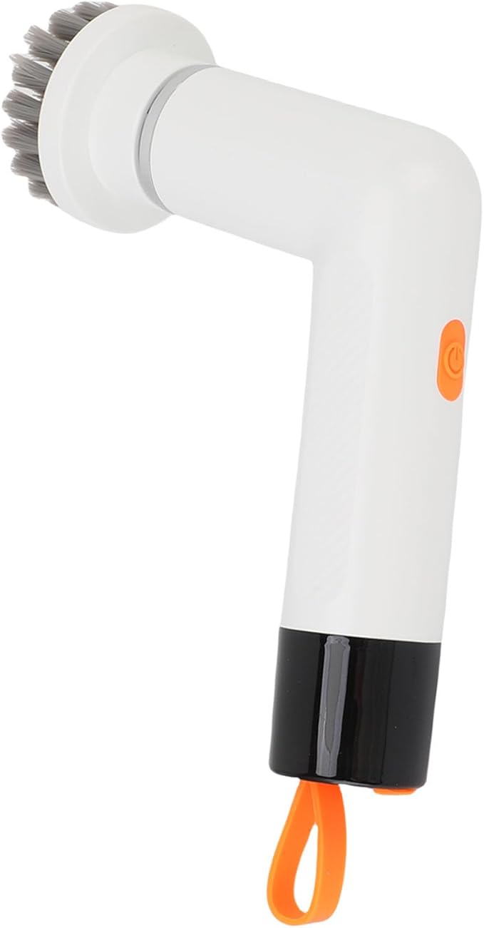 Cordless Cleaning Brush Scrubber Waterproof Bathroom Scrubber with 4 Replaceable Heads 2 Speed Adjustable White - IPX7 Rated Fast Charging Efficient Tile and Cleaner (White)