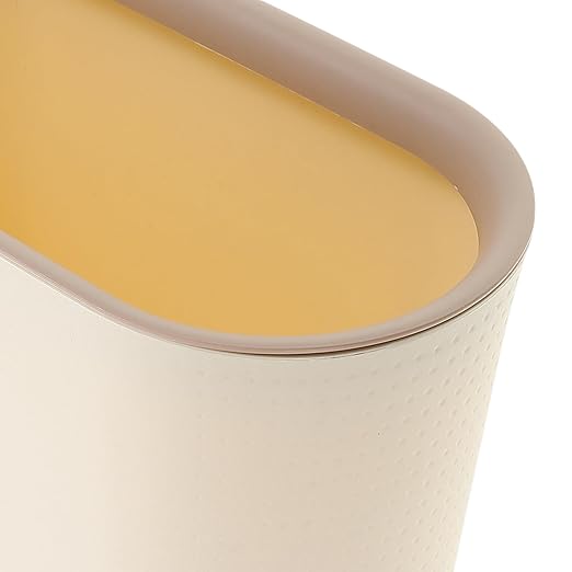 Alipis Large Narrow Space Trash Can with Press Ring for Secure Bag Fit Lidless Design for Odor Reduction Wide Capacity Wastebasket for Bathroom Kitchen Living and Office Use