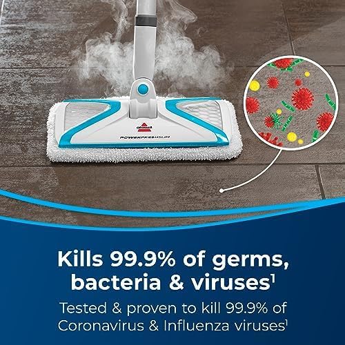 BISSELL PowerFresh Slim 3‑in‑1 Steam Mop &amp Handheld Steamer Extension Wand On‑Board Tool Kit Multi‑Surface Cleaner for Sealed Hard Floors 2075A