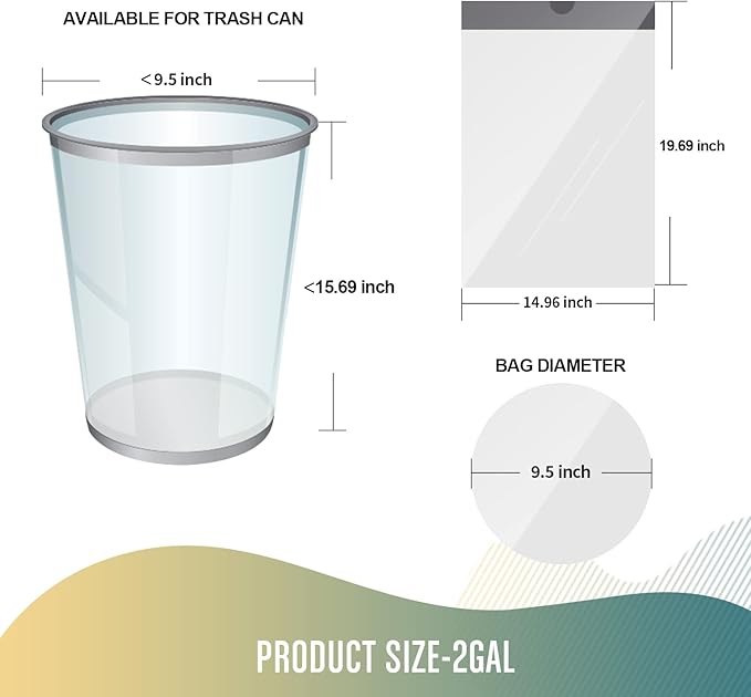 FORID Small Drawstring Trash Bags - 2.6 Gallon White Garbage Bags 240 Count Durable &amp Thick Bags Multipurpose Use
