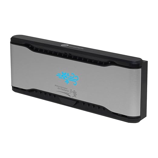 Georgia-Pacific ActiveAire Automated in-Stall Air Freshener Dispenser by GP PRO (Georgia-Pacific) Stainless Finish 56764 9.500 W x 1.170 D x 3.500 H