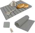 Roll-Up Stone Mat - Premium Diatomaceous Earth Dish Drying Rack Water Absorbent Roll-Out Dish Drying Mat for Kitchen Countertops Eco-Friendly Quick-Dry Surface