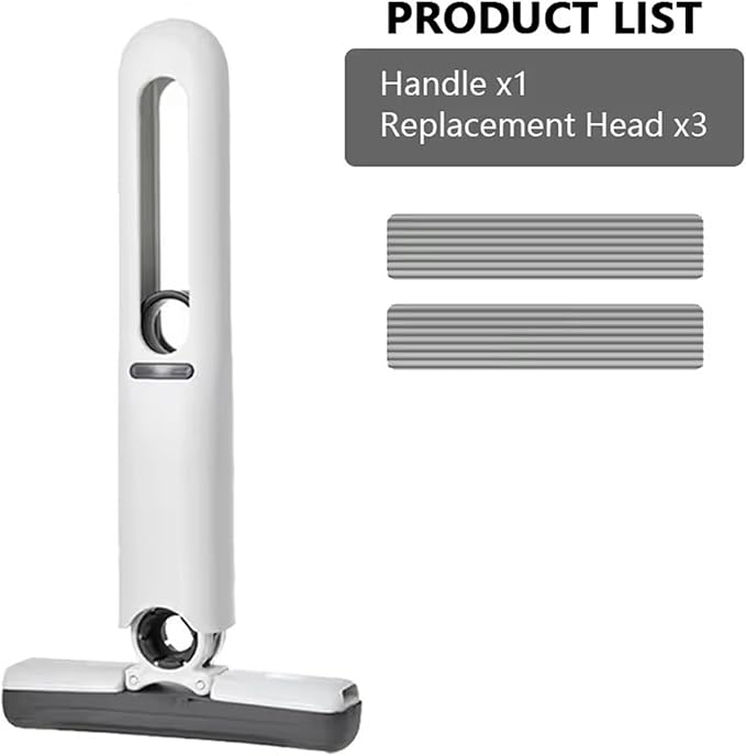 Mini Mop Self Squeeze Powerful Folding Household Clean Tools No Hand Wash Strong Absorbent for Bathroom Kitchen Desktop(1 Handle 3 Head)