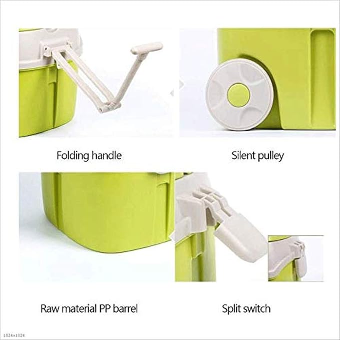 MopSpin Bucket Floor Cleaning System with Extended Adjustable Handle and Microfiber Pads