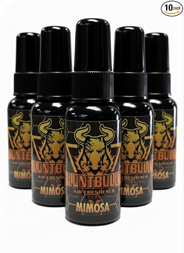 Blunt Bully Air Freshener (Mimosa) (10 Pack) Premium Oil Based Air Freshener Spray. Long-Lasting Room Bathroom Office &amp Car Scent | Eliminates Odors from Smoke Pets &amp More