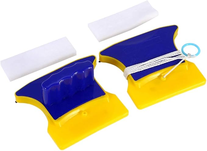 Square Shape Double Side Magnetic Glass Cleaner Wiper with 2 Extra Cleaning Cotton for Window