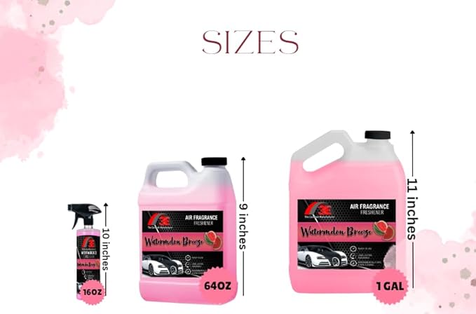 Car Air Freshener Concentrate 128 fl oz Professional Automotive Interior Fragrance Ready to Use Liquid Multiple Scents (Watermelon)