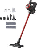 Lightweight and Versatile Cordless Vacuum and Mop Combo 18Kpa 35mins Runtime Rechargeable Cordless Vacuum Cleaner All in One Vacuum Cleaner for Home Carpet Floor Pet HairRed