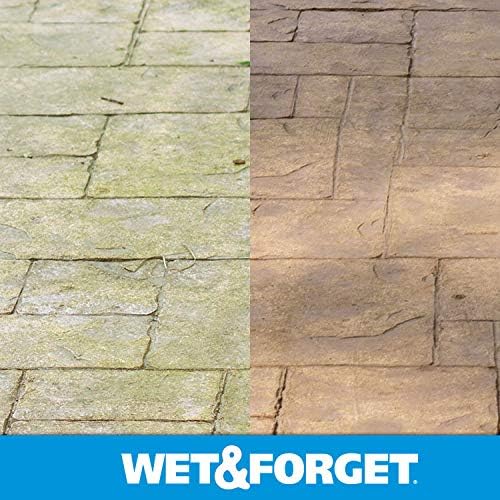 Wet &amp Forget No Scrub Outdoor Cleaner for Easy Removal of Mold Mildew and Algae Stains Bleach-Free Formula 0.5 Gallon Concentrate - Ships to California Only 64 Fluid Ounces