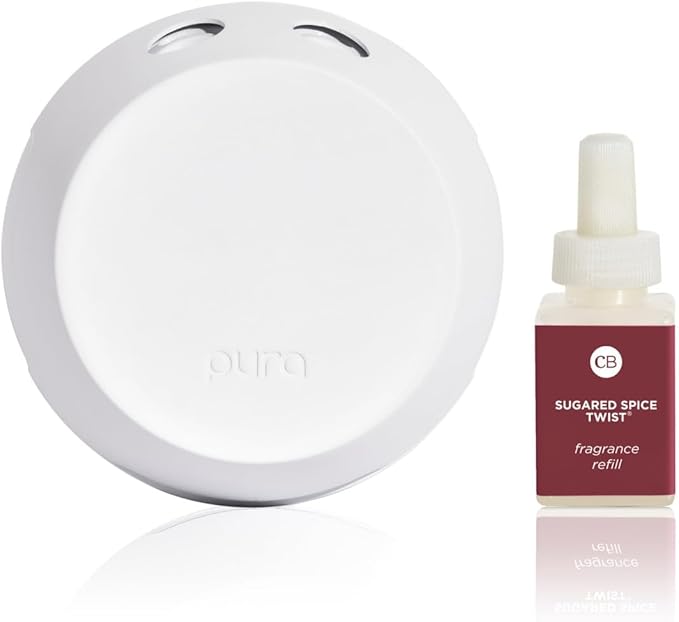 Capri Blue Pura Diffuser Refills – Luxury Home Fragrance – Long Lasting Oil Diffuser Scents with Notes of Brown Sugar Cinnamon &amp Raspberry Cream (Sugared Spice Twist Pack of 2 Pura Refills)