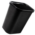 Thickened Plastic Trash Can Wastebasket Narrow Rectangular Open Garbage Bin with Press Ring Black Home Rubbish Can for Bathroom Bedroom Office Hotel Use